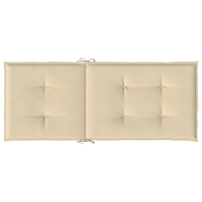 Tuinstoelkussens 2 st hoge rug 120x50x3 cm stof beige - AllerleiShop