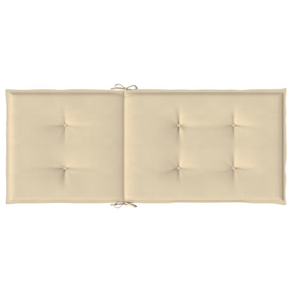 Tuinstoelkussens 2 st hoge rug 120x50x3 cm stof beige - AllerleiShop