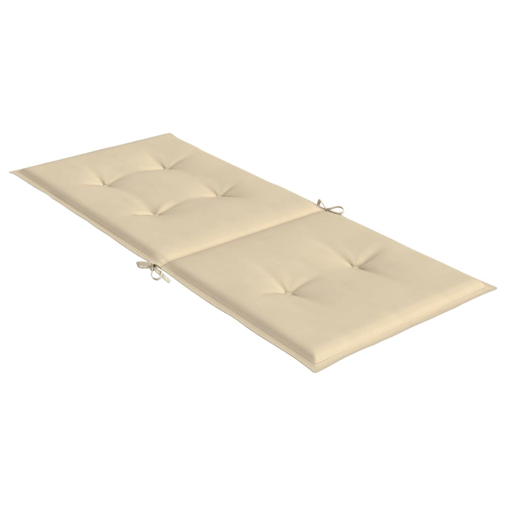 Tuinstoelkussens 4 st hoge rug120x50x3 cm stof beige - AllerleiShop