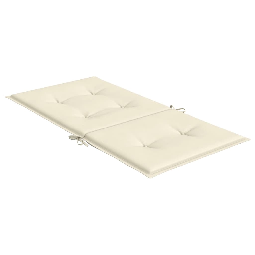 Tuinstoelkussen lage rug 2 st 100x50x3 cm oxford stof crème - AllerleiShop