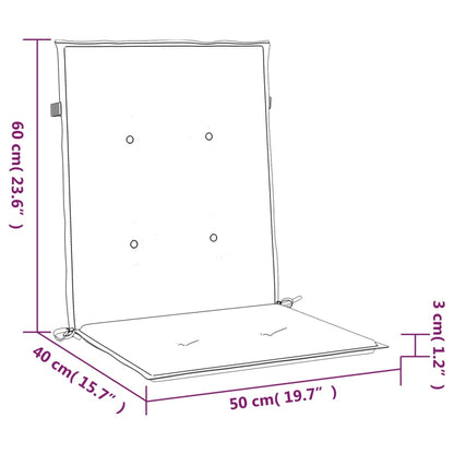 Tuinstoelkussen lage rug 2 st 100x50x3 cm oxford stof crème - AllerleiShop