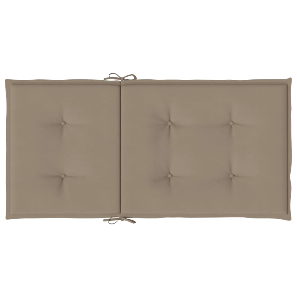 Tuinstoelkussens lage rug 2 st 100x50x3 cm oxford stof taupe - AllerleiShop