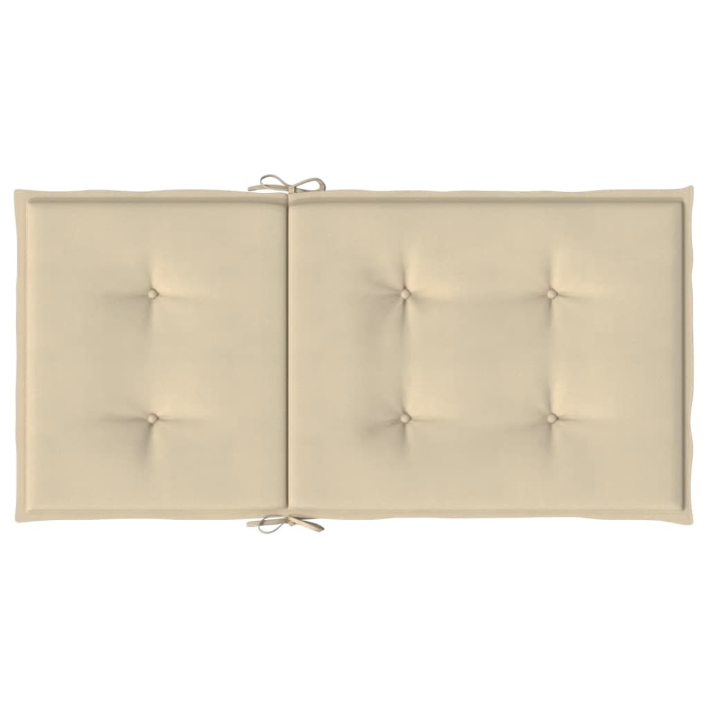 Tuinstoelkussens lage rug 2 st 100x50x3 cm oxford stof beige - AllerleiShop