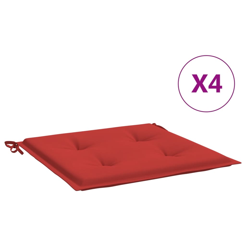 vidaXL Tuinstoelkussens 4 st 40x40x3 cm oxford stof rood - AllerleiShop