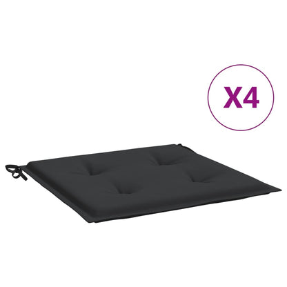 vidaXL Tuinstoelkussens 4 st 40x40x3 cm oxford stof zwart - AllerleiShop