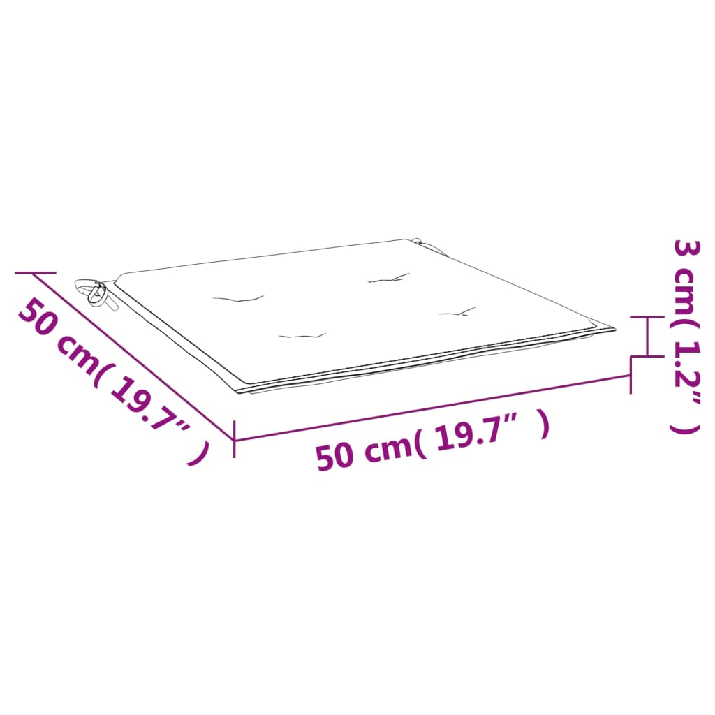 Tuinstoelkussens 2 st 50x50x3 cm stof grijs - AllerleiShop