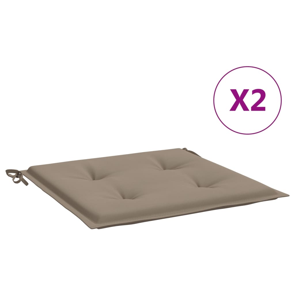 Tuinstoelkussens 2 st 50x50x3 cm stof taupe - AllerleiShop