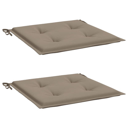 Tuinstoelkussens 2 st 50x50x3 cm stof taupe - AllerleiShop