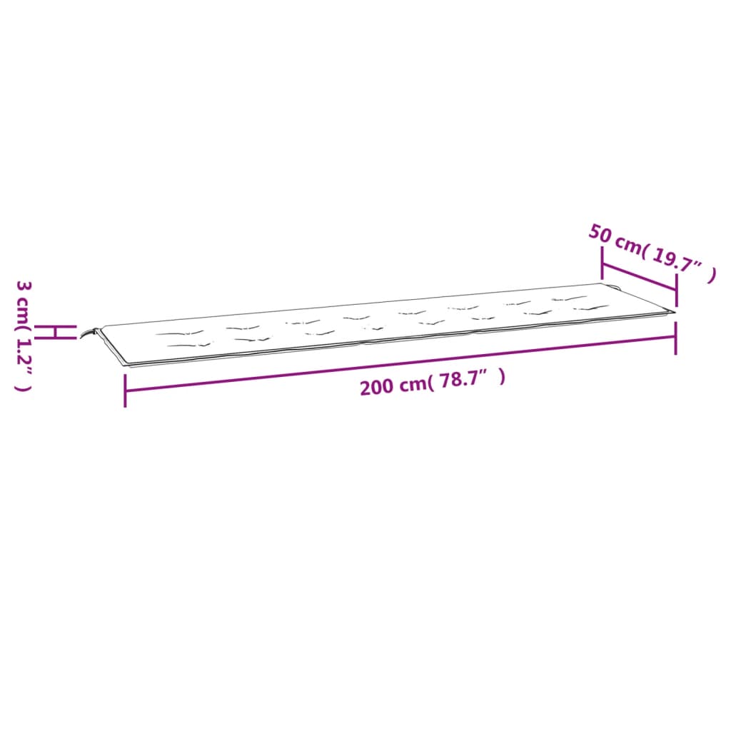 Tuinbankkussen 200x50x3 cm oxford stof grijs - AllerleiShop