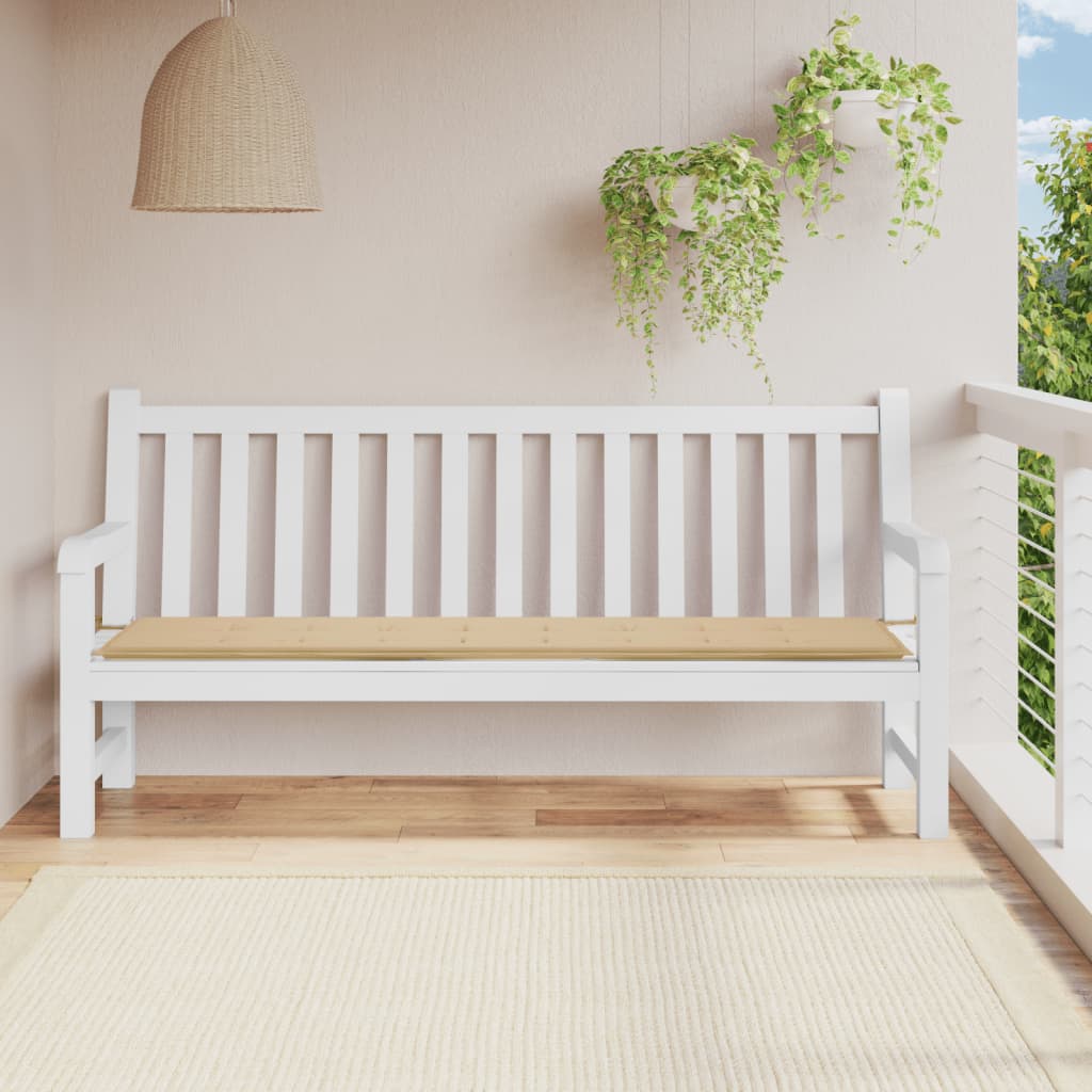 Tuinbankkussen 200x50x3 cm oxford stof beige - AllerleiShop