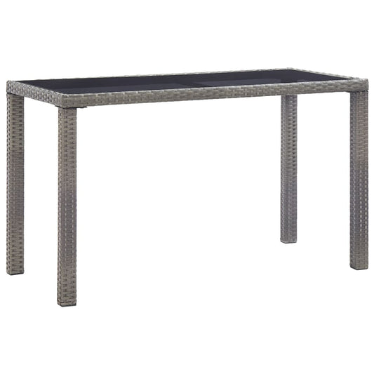 Tuintafel 123x60x74 cm poly rattan antraciet - AllerleiShop