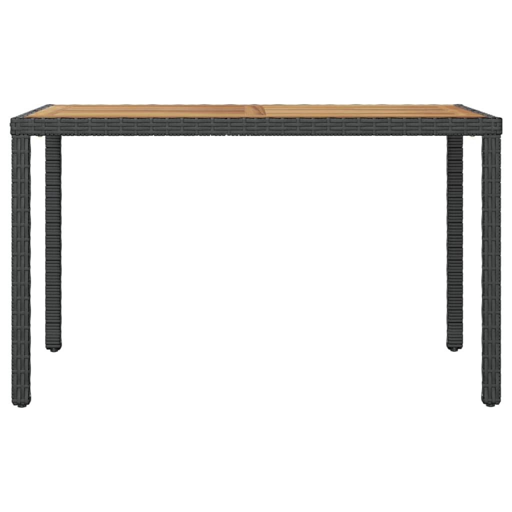 Tuintafel 123x60x74 cm massief acaciahout zwart en bruin - AllerleiShop