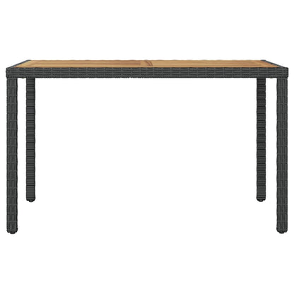 Tuintafel 123x60x74 cm massief acaciahout zwart en bruin - AllerleiShop