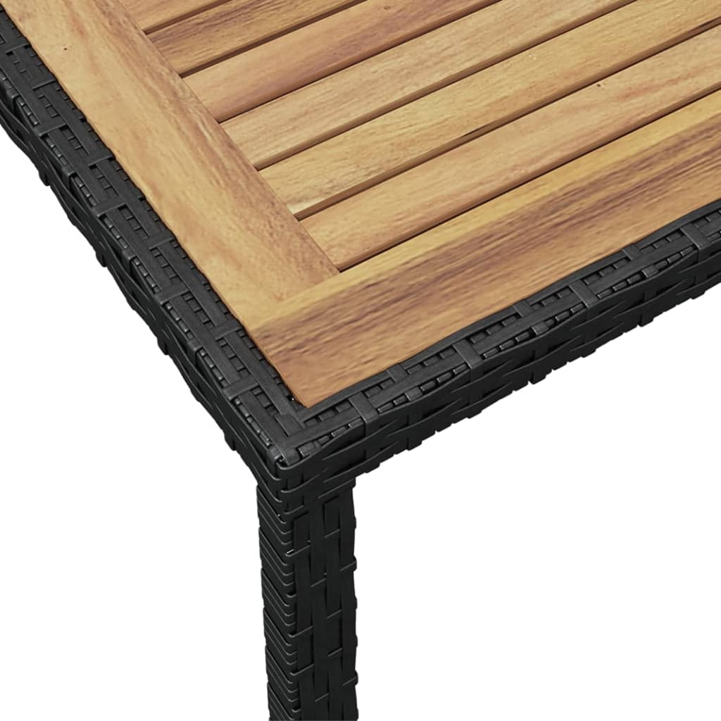 Tuintafel 123x60x74 cm massief acaciahout zwart en bruin - AllerleiShop