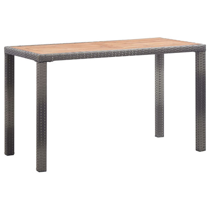 Tuintafel 123x60x74 cm massief acaciahout antraciet en bruin - AllerleiShop