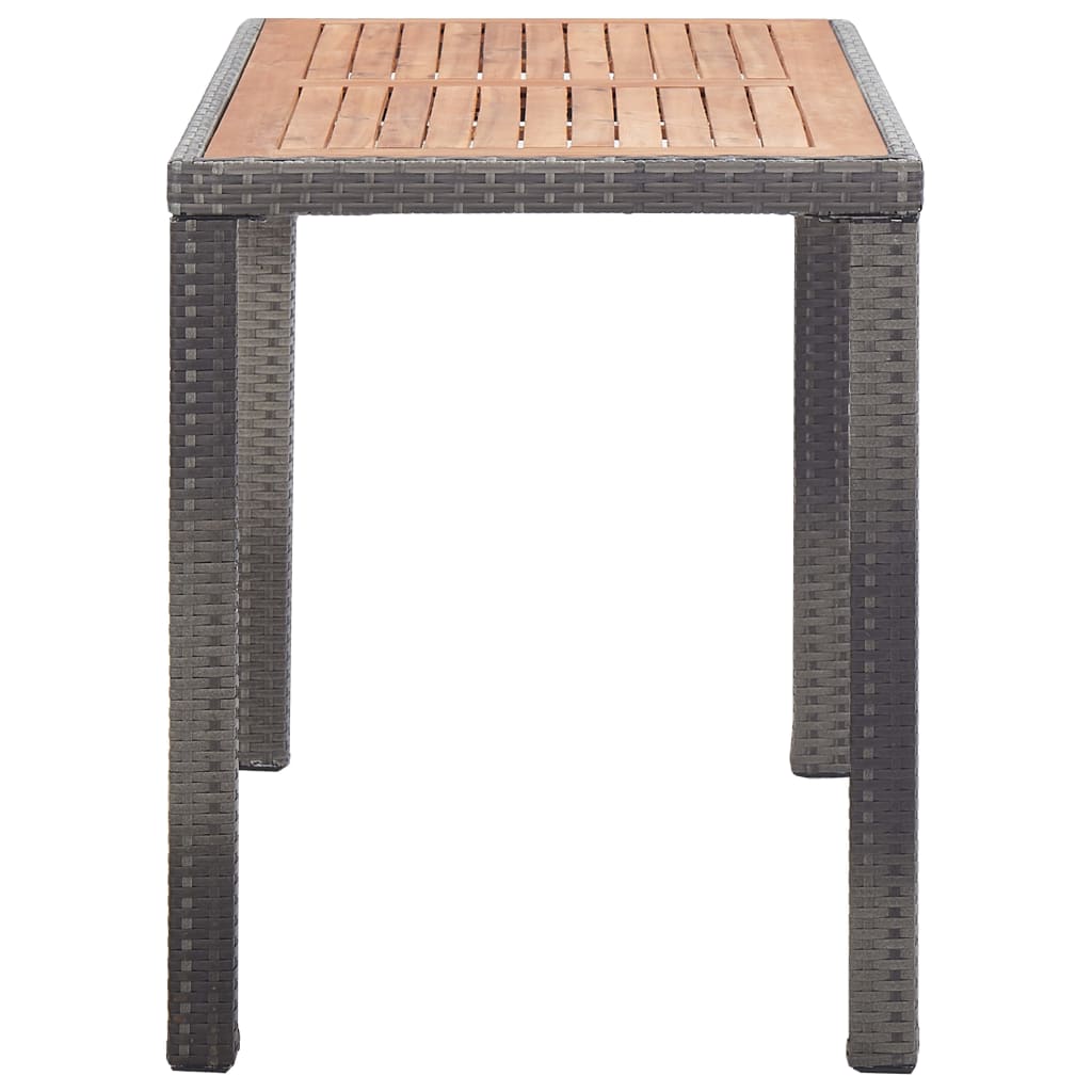 Tuintafel 123x60x74 cm massief acaciahout antraciet en bruin - AllerleiShop