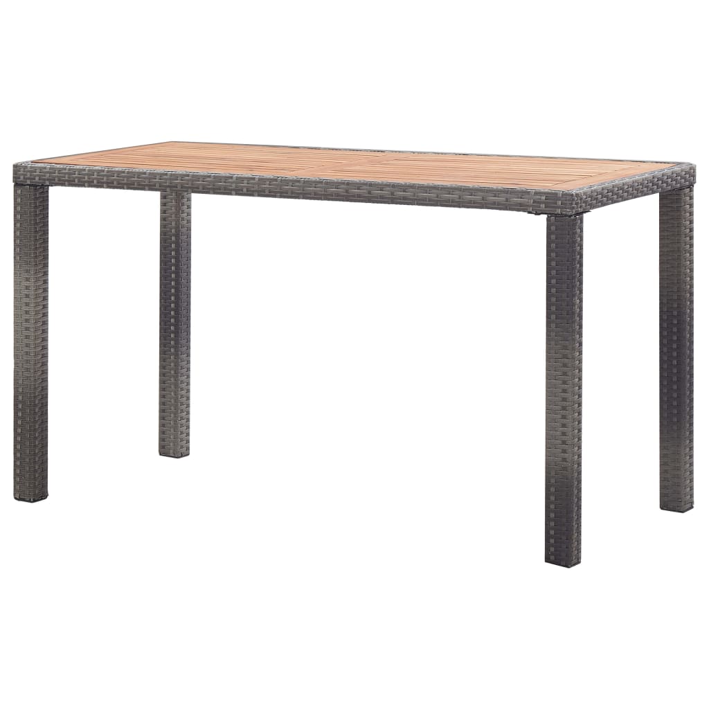 Tuintafel 123x60x74 cm massief acaciahout antraciet en bruin - AllerleiShop