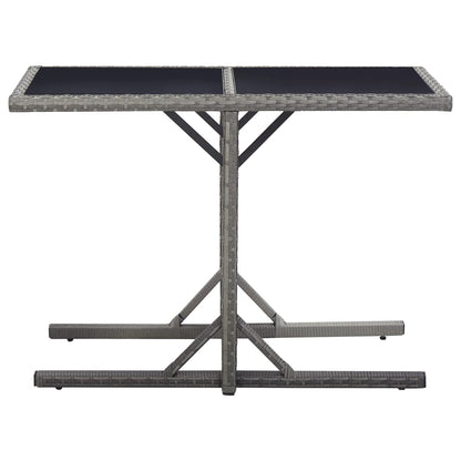 Tuintafel 110x53x72 cm glas en poly rattan antraciet - AllerleiShop