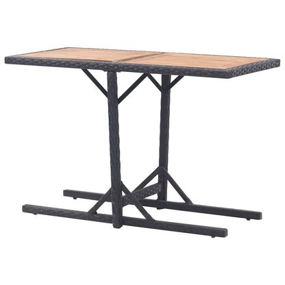 Tuintafel massief acaciahout en poly rattan zwart - AllerleiShop