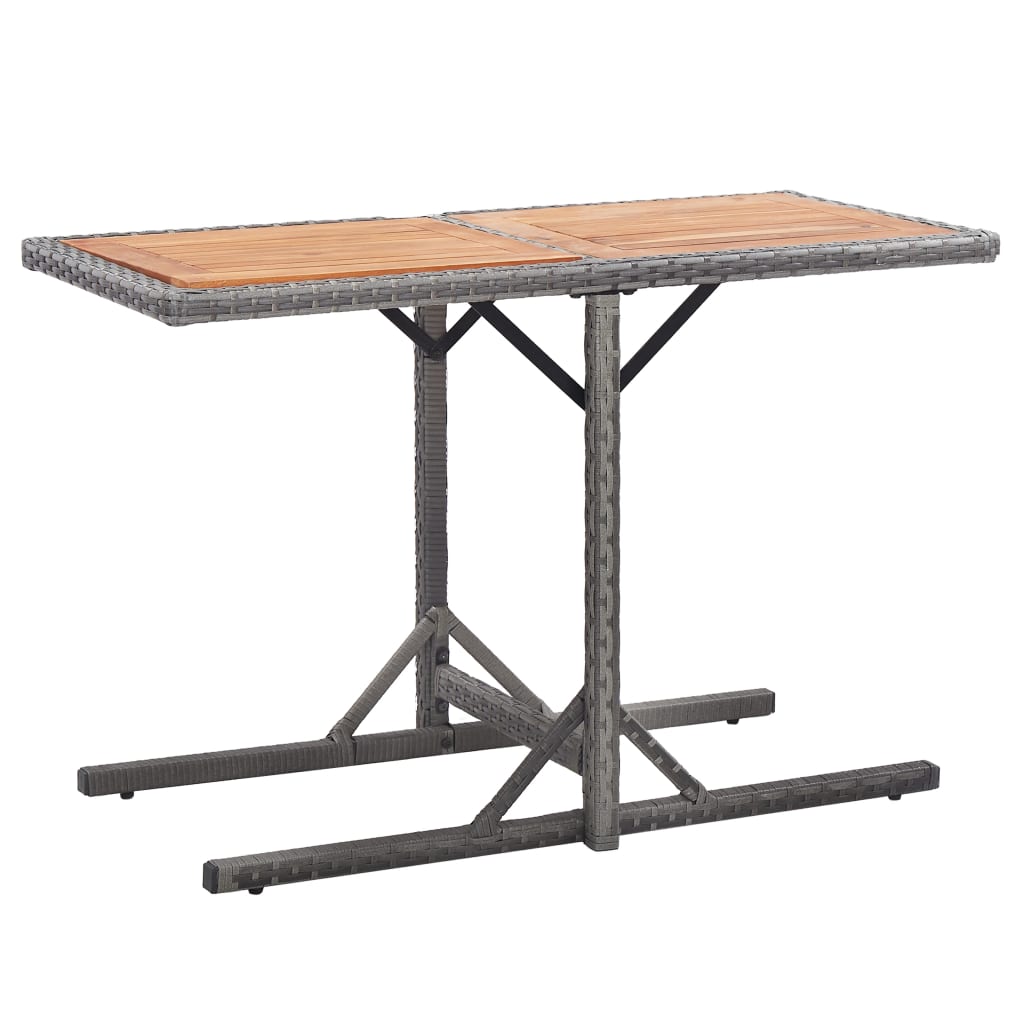 Tuintafel poly rattan en massief acaciahout antraciet - AllerleiShop