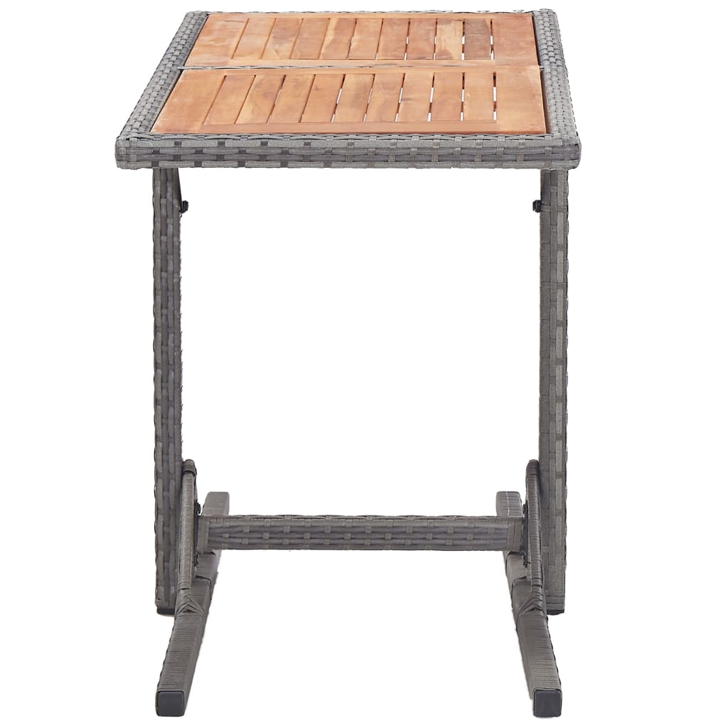 Tuintafel poly rattan en massief acaciahout antraciet - AllerleiShop