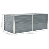 Plantenbak verhoogd 160x80x45 cm gegalvaniseerd staal grijs - AllerleiShop