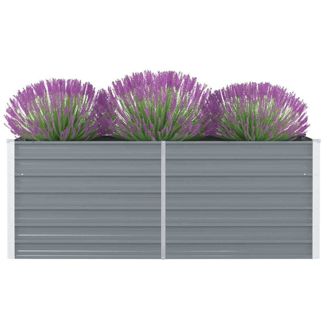 Plantenbak verhoogd 160x80x45 cm gegalvaniseerd staal grijs - AllerleiShop