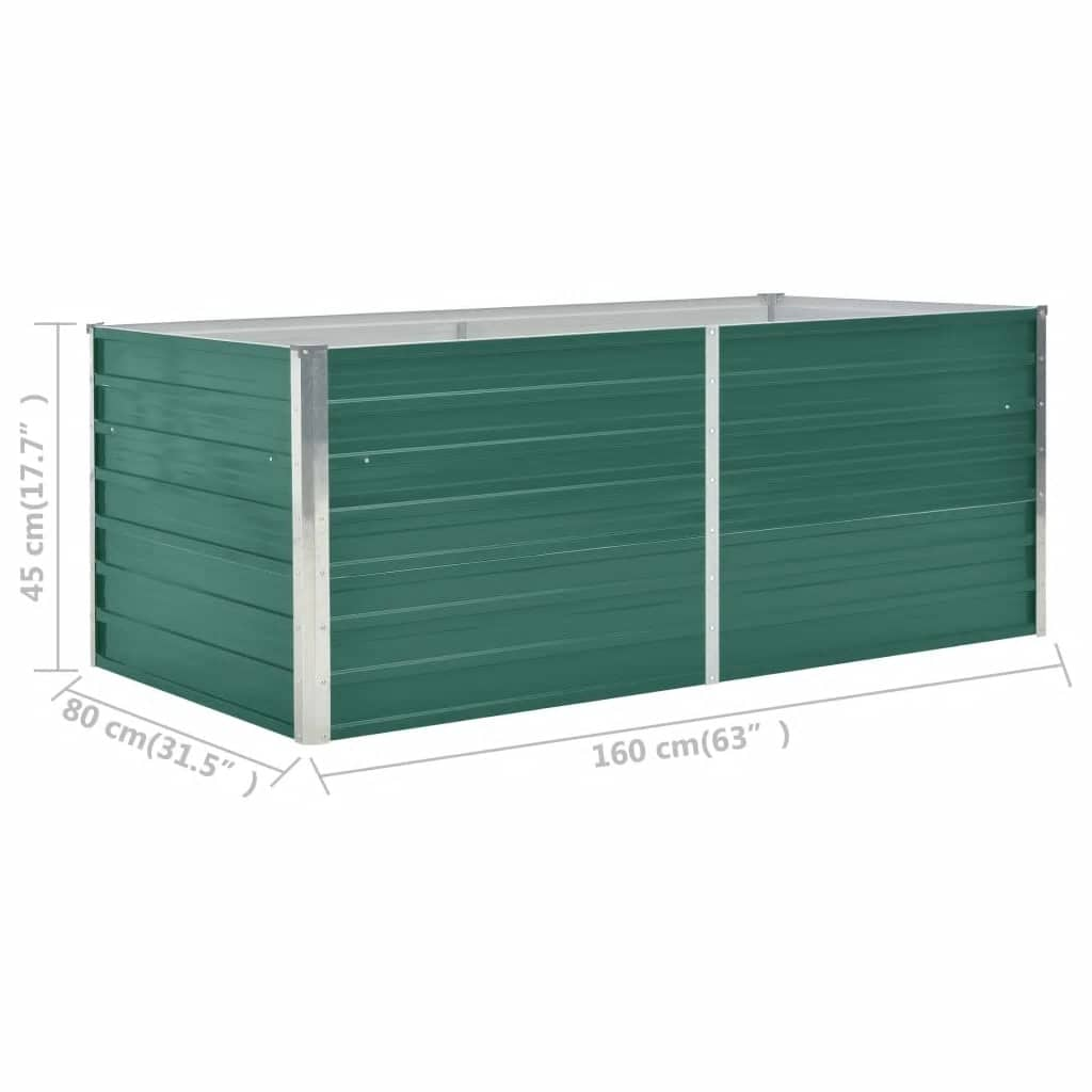 Plantenbak verhoogd 160x80x45 cm gegalvaniseerd staal groen