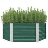 Plantenbak verhoogd 129x129x46 cm gegalvaniseerd staal groen - AllerleiShop