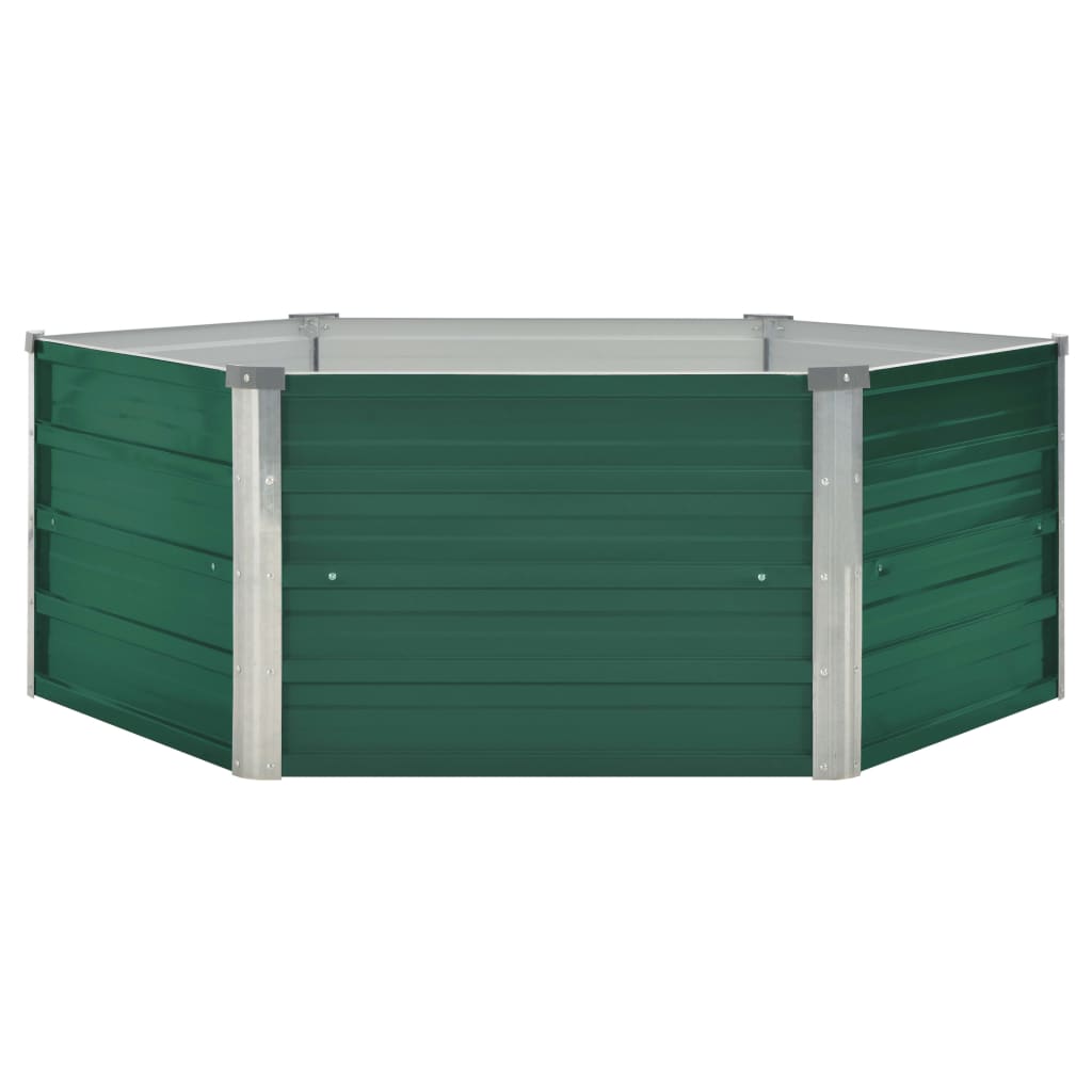 Plantenbak verhoogd 129x129x46 cm gegalvaniseerd staal groen - AllerleiShop