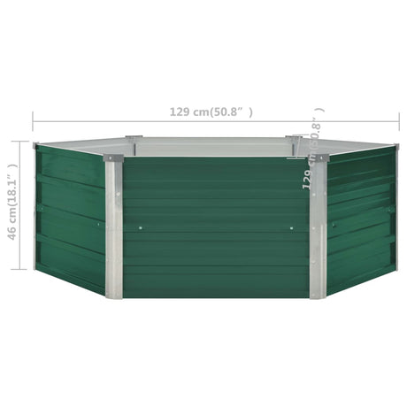 Plantenbak verhoogd 129x129x46 cm gegalvaniseerd staal groen - AllerleiShop