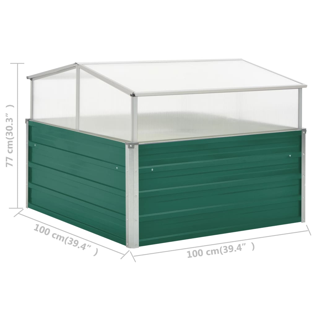 Tuinkas 100x100x77 cm gegalvaniseerd staal groen - AllerleiShop