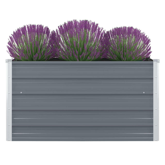 Plantenbak verhoogd 100x100x45 cm gegalvaniseerd staal grijs - AllerleiShop