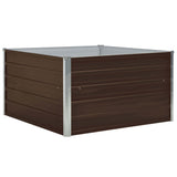 Plantenbak verhoogd 100x100x45 cm gegalvaniseerd staal bruin - AllerleiShop