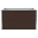 Plantenbak verhoogd 100x100x45 cm gegalvaniseerd staal bruin - AllerleiShop