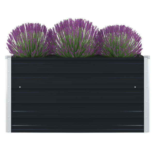 Plantenbak verhoogd 100x100x45cm gegalvaniseerd staal antraciet - AllerleiShop