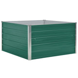 Plantenbak verhoogd 100x100x45 cm gegalvaniseerd staal groen - AllerleiShop