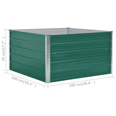 Plantenbak verhoogd 100x100x45 cm gegalvaniseerd staal groen - AllerleiShop