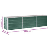 Plantenbak verhoogd 240x40x45 cm gegalvaniseerd staal groen