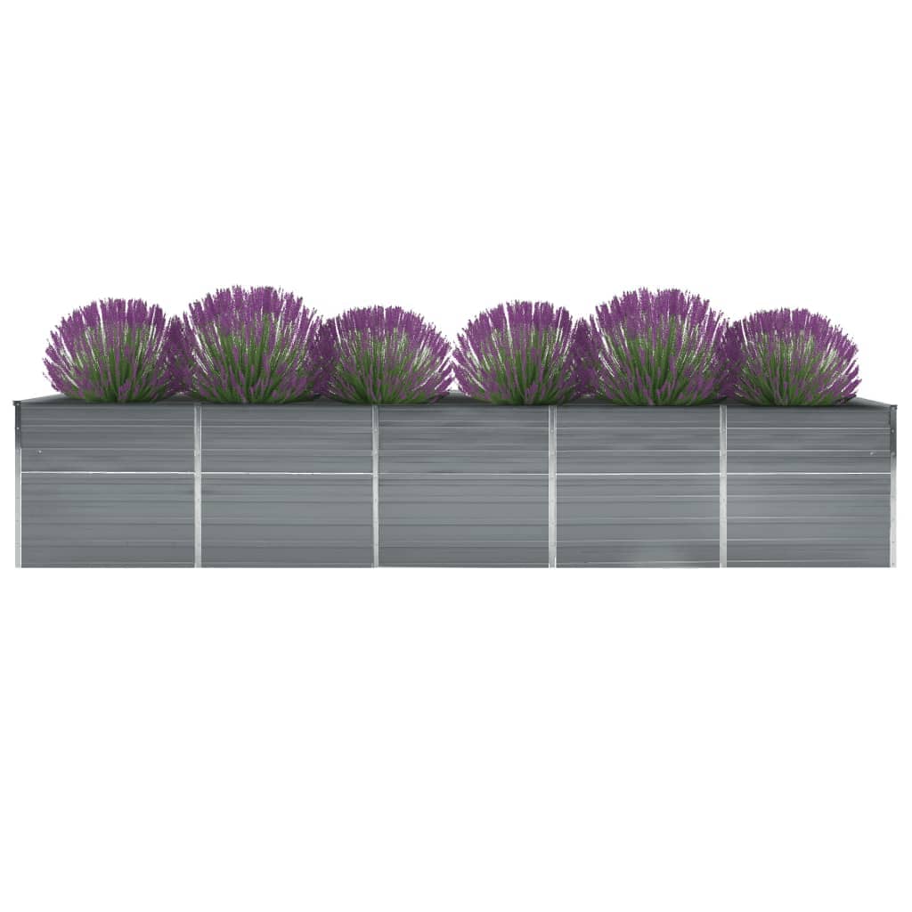 Plantenbak verhoogd 400x80x45 cm gegalvaniseerd staal grijs - AllerleiShop