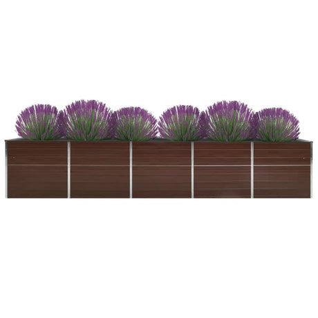 Plantenbak verhoogd 400x80x45 cm gegalvaniseerd staal bruin - AllerleiShop