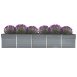 Plantenbak verhoogd 400x80x77 cm gegalvaniseerd staal grijs - AllerleiShop