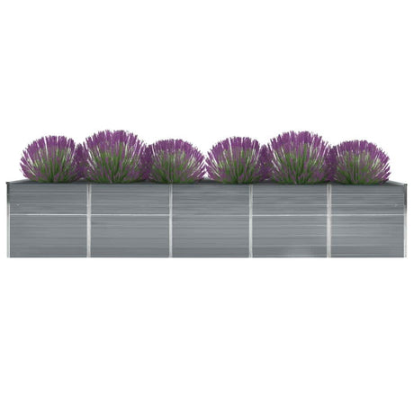 Plantenbak verhoogd 400x80x77 cm gegalvaniseerd staal grijs - AllerleiShop