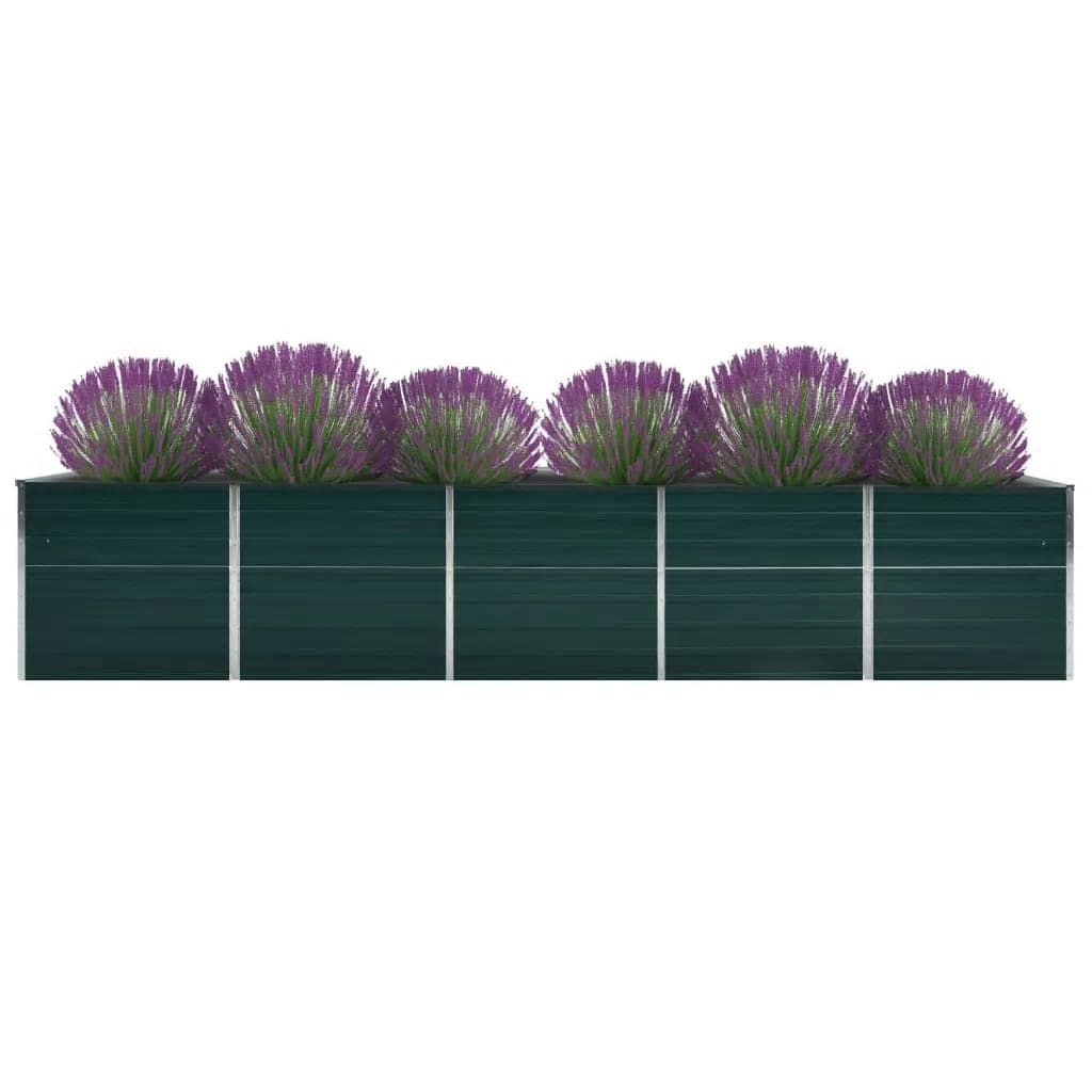 Plantenbak verhoogd 400x80x77 cm gegalvaniseerd staal groen - AllerleiShop