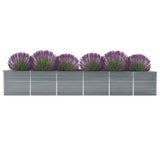 Plantenbak verhoogd 480x80x77 cm gegalvaniseerd staal grijs - AllerleiShop