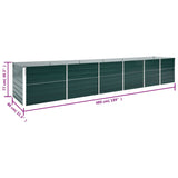 Plantenbak verhoogd 480x80x77 cm gegalvaniseerd staal groen - AllerleiShop