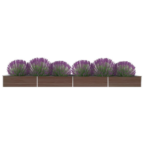 Plantenbak verhoogd 600x80x45 cm gegalvaniseerd staal bruin - AllerleiShop