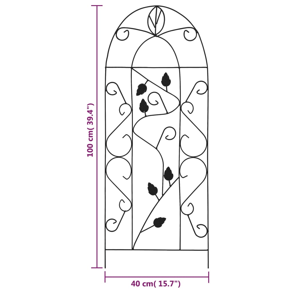 Plantenklimrekken 3 st 40x100 cm ijzer zwart - AllerleiShop