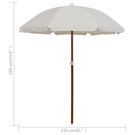 Parasol met stalen paal 180 cm zandkleurig - AllerleiShop