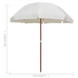 Parasol met stalen paal 240 cm zandkleurig - AllerleiShop